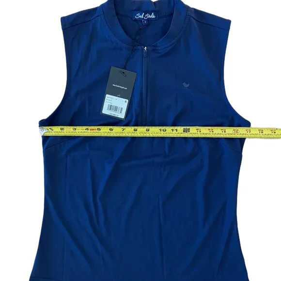 NEW Bad Birdie Blade Sleeveless Golf Polo Shirt Dark Navy Women's Size MEDIUM - Picture 11 of 11